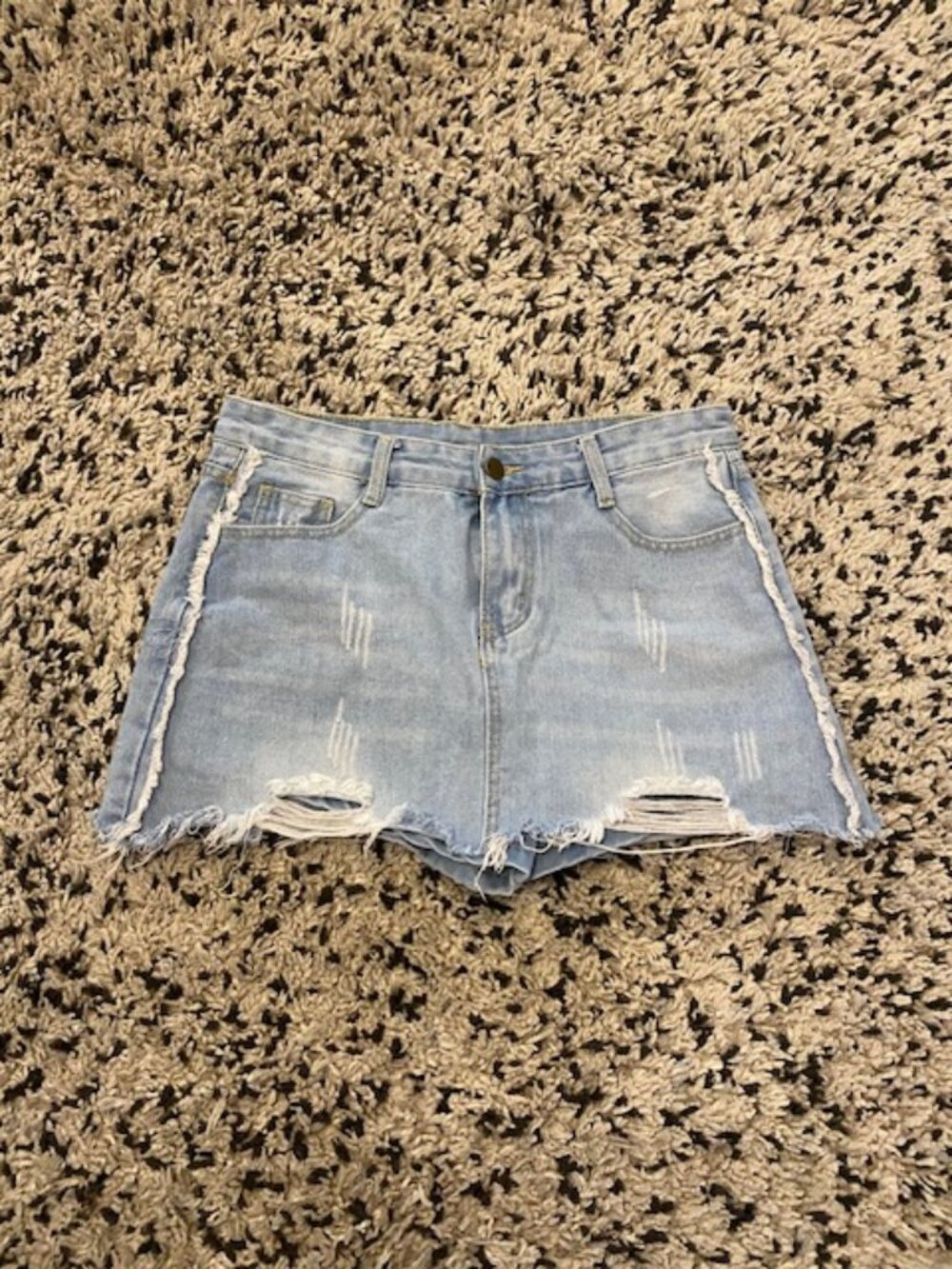 Distressed Denim Ultra Mini Skirt Dany Ang Size 6 29 Inch Waist
